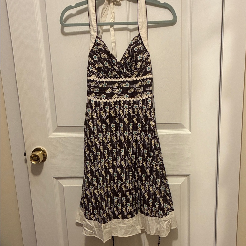 Teeze Me Brown and Cream Patterned Vintage Dress